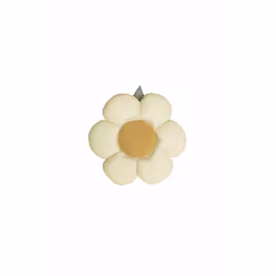 Lorena Canals SC-DAISY, Blanc, Jaune, Rond, Coton, Coussin décoratif