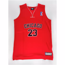 Maillot de basket - CHICAGO - 23 - Rouge - Col V - Sans manches