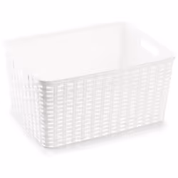 Panier en rotin 38 x 28 cm blanc.-La finition en osier leur donne un aspect chaleureux et moderne qui s'intègre parfaitement  ...