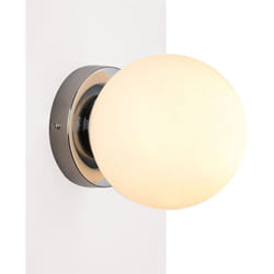 Applique murale globe en verre 'ava' - E27 - IP44 - Chromé