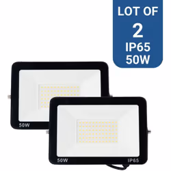 PACK X 2 projecteurs LED extérieur 50W - Puissance et durabilité pour vos espaces extérieurs Notre projecteur LED extérieur d ...