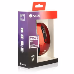 NGS Haze, Ambidextre, Optique, RF sans fil, 1600 DPI, Noir, Rouge