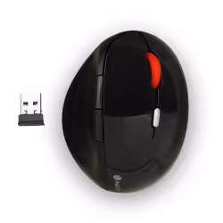 NGS EVO Ergo, Droitier, Optique, RF sans fil, 2400 DPI, Noir, Rouge