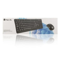 NGS Cocoa Kit, QWERTY, ES clavier Souris incluse USB Espagnole Noir
