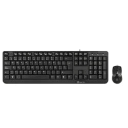 NGS Cocoa Kit, QWERTY, PT clavier Souris incluse USB Portuguais Noir
