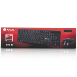 NGS Allure Kit, QWERTY, ES clavier Souris incluse RF sans fil Espagnole Noir
