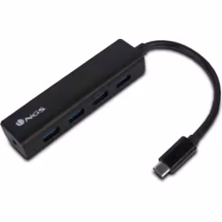NGS WONDERHUB4, USB 2.0 Type-C, USB 3.2 Gen 1 (3.1 Gen 1) Type-A, 480 Mbit/s, Noir, Polycarbonate (PC), 0,15 m