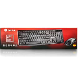 NGS HYPE KIT, QWERTY, ES clavier Souris incluse Bluetooth Espagnole Noir