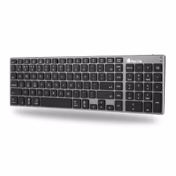 NGS FORTUNE-BT, QWERTY, ES, Taille réelle (100 %), Bluetooth, QWERTY, Noir, Argent