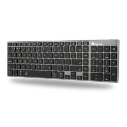 NGS FORTUNE-BT, QWERTY, ES clavier Bluetooth Espagnole Noir, Argent