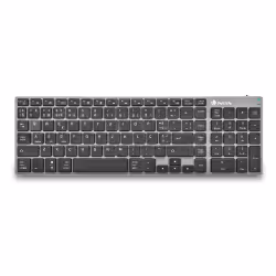 NGS FORTUNE-BT, QWERTY, PT, Taille réelle (100 %), Bluetooth, QWERTY, Noir, Argent