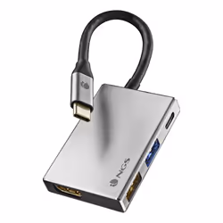 NGS WONDER DOCK 4, USB 2.0 Type-C, 60 W, Argent, 30 Hz, HDMI, USB 2.0, USB 3.2 Gen 1 (3.1 Gen 1) Type-A, USB Type-C, CE