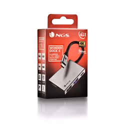 NGS WONDER DOCK 4 USB 2.0 Type-C Argent