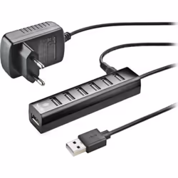 NGS IHUB7 TINY, USB 2.0, USB 1.1, USB 2.0, 480 Mbit/s, Noir, Plastique, CE