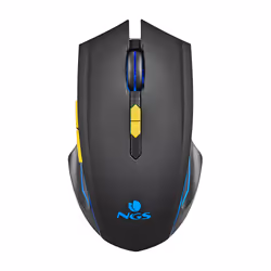 NGS GMX-200, Ambidextre, Optique, 3200 DPI, Noir, Jaune
