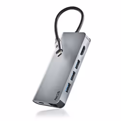 NGS WONDER DOCK 8, USB 2.0 Type-C, 60 W, Argent, MicroSD (TransFlash), SD, 30 Hz, HDMI, RJ-45, USB 3.2 Gen 1 (3.1 Gen 1) Type ...