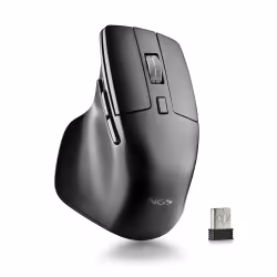 NGS Hit-RB, Droitier, Conception verticale, Optique, RF sans fil, 1600 DPI, Noir