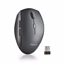 NGS BEE, Droitier, Conception verticale, Optique, RF sans fil, 1600 DPI, Noir