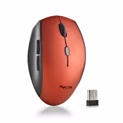 NGS BEE, Droitier, Conception verticale, Optique, RF sans fil, 1600 DPI, Rouge