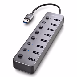 NGS IHUB 8, USB 2.0 Type-A, USB 3.2 Gen 1 (3.1 Gen 1) Type-A, 5000 Mbit/s, Noir, 0,18 m, 5 V