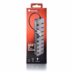 NGS IHUB 8 USB 2.0 Type-A 5000 Mbit/s Noir - Vue supplémentaire 4