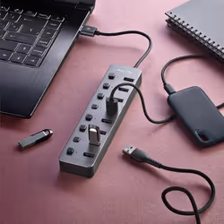 NGS IHUB 8 USB 2.0 Type-A 5000 Mbit/s Noir - Vue supplémentaire 6
