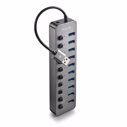 NGS IHUB 10, USB 3.2 Gen 1 (3.1 Gen 1) Type-A, USB 3.0, 5000 Mbit/s, Noir, 0,18 m, Secteur