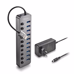 NGS IHUB 10 USB 3.2 Gen 1 (3.1 Gen 1) Type-A 5000 Mbit/s Noir - Vue supplémentaire 4
