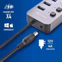 NGS IHUB 10 USB 3.2 Gen 1 (3.1 Gen 1) Type-A 5000 Mbit/s Noir - Vue supplémentaire 5