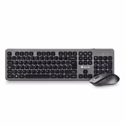 NGS IDOL KIT, Taille réelle (100 %), RF sans fil, QWERTY, Noir, Argent, Souris incluse