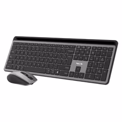 NGS ECLIPSE, Taille réelle (100 %), Sans fil, RF sans fil + Bluetooth, QWERTY, Gris, Souris incluse