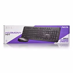NGS HARMONY KIT (QUERTY, ES) clavier Souris incluse Universel RF sans fil QWERTY Espagnole Noir - Vue supplémentaire 6