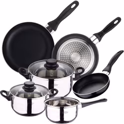 Cet ensemble de la prestigieuse marque SAN ignacio se compose de : set de poêles SAN ignacio, Ø 16 X 3,5 ; Ø 20 X 4,5 ; Ø 24 ...