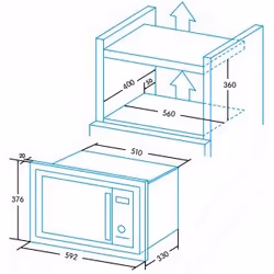 Edesa EMW-2020-IG X Intégré Micro-ondes grill 20 L 700 W Acier inoxydable