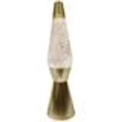 Lampe à lave - FISURA - Golden - Base dorée - Liquide transparent - 40 cm de hauteur