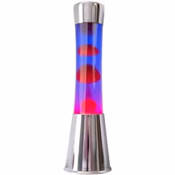 Lampe à poser - FISURA - LT0496 - Rouge et Violet - Base en chrome - 25W Halogène