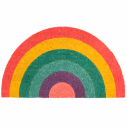 Fisura - Paillasson déco en fibres de coco 70 x 40 cm Arc-en-Ciel