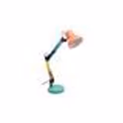 Lampe de bureau articulée Ralph. Lampe de bureau corail bleu jaune et menthe. Flexo compatible avec une ampoule E27 - FISURA