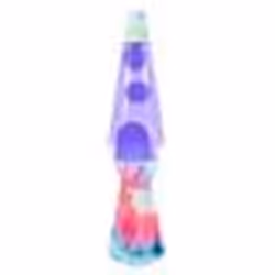 Lampe à lave - FISURA - Tie Dye - Base multicolore - Liquide violet - 40 cm