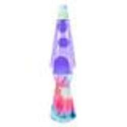 Lampe à lave - FISURA - Tie Dye - Base multicolore - Liquide violet - 40 cm