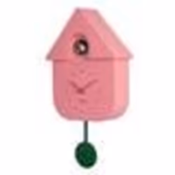 Horloge à coucou rose. Horloge murale avec pendule verte. Dimensions : 215 cm x 8 cm x 415 cm. Matériau : plastique ABS - FIS ...