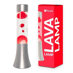 Lampe à lave - FISURA - Rouge - Base argentée - 31 cm - 40 W