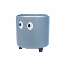 Fisura - Pot de fleurs original avec motif doeil. Pot en céramique bleu pour fleurs et plantes grasses. Dimensions: 13 x 125  ...
