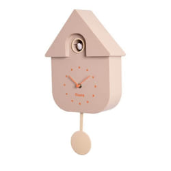 Horloge à coucou beige et orange. Coucou murale. 3 Piles AA Non incluses. Dimensions : 215 x 8 x 415 cm. Plastique ABS – FISURA