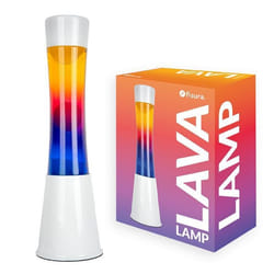 Lampe à lave - FISURA - Multicolore - Base blanche - Vintage - 11 x 395 cm