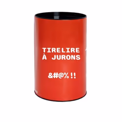 Tirelire originale avec message Jurons. Grande tirelire pour adultes en acier. Dimensions : 13 x 20 cm - Fisura