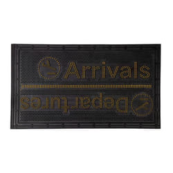 Paillasson en caoutchouc original arrivals/departurres. Paillasson pour entrée noir et jaune. 70 x 40 cm - Fisura