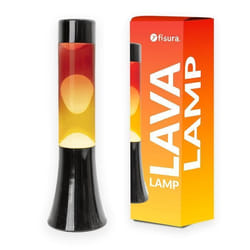 Lampe à lave - FISURA - Lampe à lave multicolore dégradée. Base base noire. Avec ampoule de rechange. 9x9x30