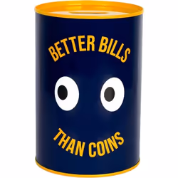 Tirelire - Fisura - Tirelire originale “Better bills than coins”. Tirelire grande pour cadeau. Tirelire sans ouverture. 13 x  ...