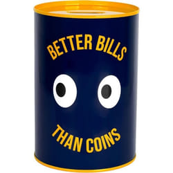 Tirelire - Fisura - Tirelire originale “Better bills than coins”. Tirelire grande pour cadeau. Tirelire sans ouverture. 13 x 20